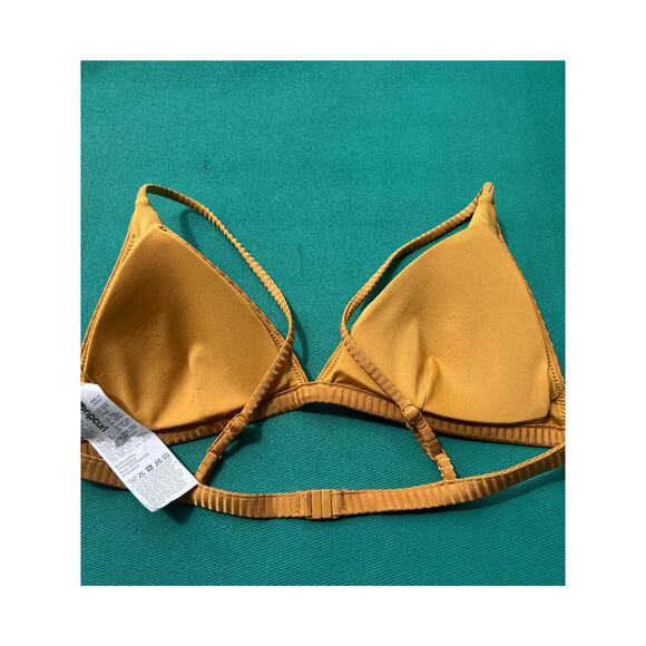 NWT Rip Curl Premium Surf Fixed Triangle Bikini Top Size Lrg Color Gold - Picture 3 of 8